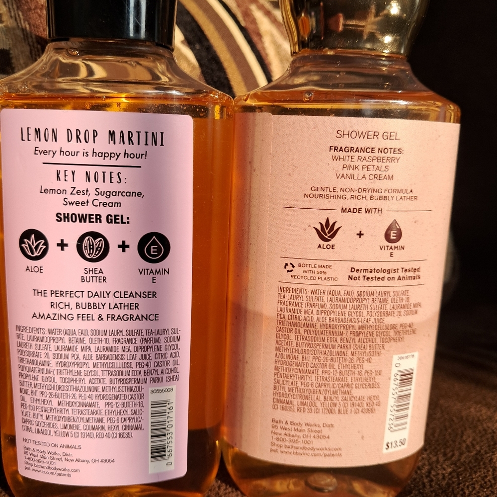 Bath & Body Works Lemon Drop Martini & Sun Blooms Shower Gel Set - Pink & Gold - Picture 2 of 2